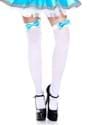 Blue Bow White Thigh Highs
