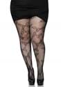 Plus Size Black Butterfly Net Tights