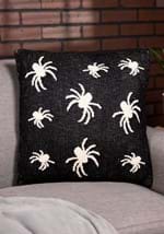 20 Inch Cotton Knit Black Cream Spider Pillow