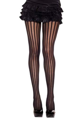 Womens Vertical Black Stripe Tights